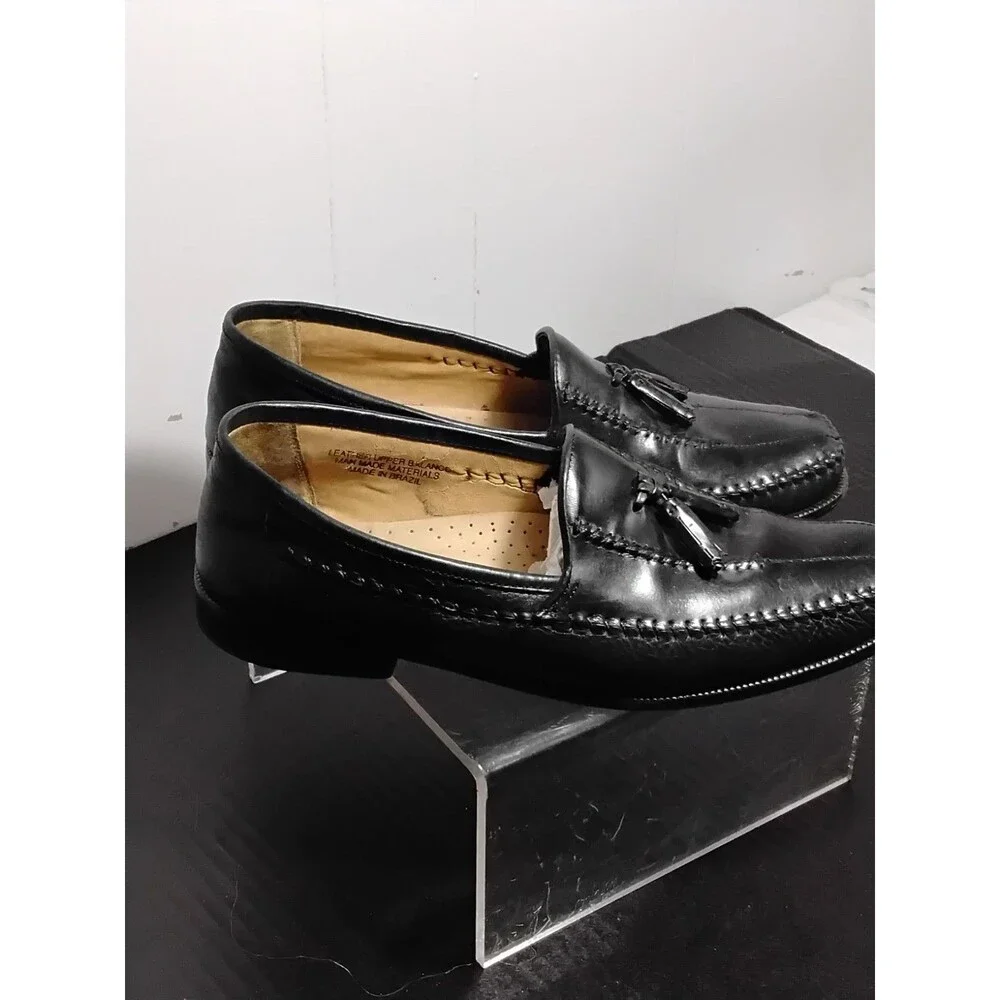 Stacy Adams Size 10M Tassel Loafers Distress Slip On Shoes
